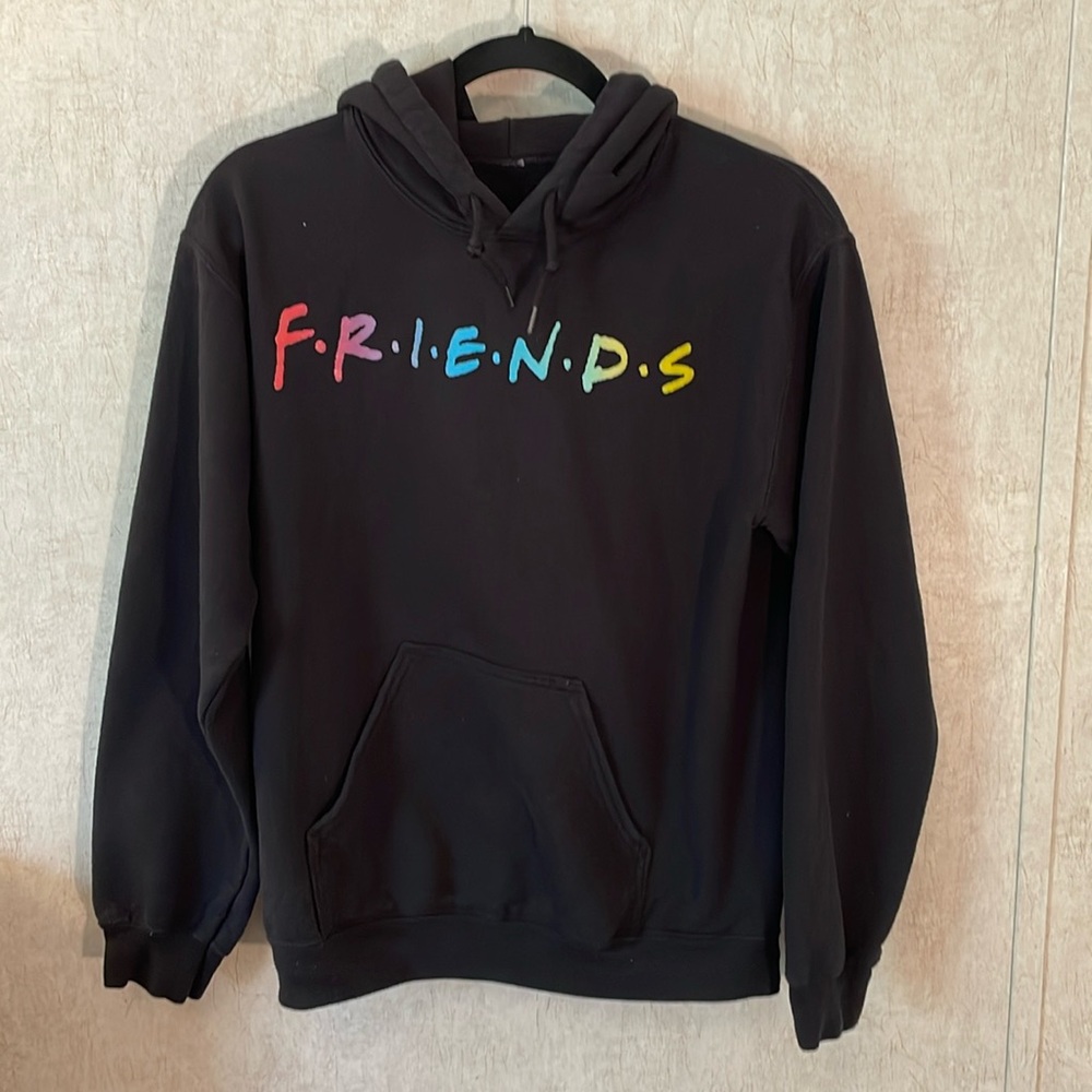 Friends black pullover long sleeve hoodie. Size is missing.